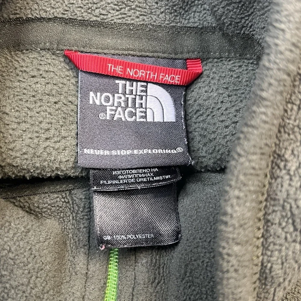The North Face Pullover Mens Medium‎ Green 1/4 Zip Fleece Sweater Long Sleeve